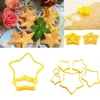 Bakvormen 1/3/5PCS Set Kerstboom Cookie Cutter Mold Xmas Plastic 3D Jaar Koekjes peperkoek Mold Maker Stempel Tool