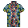 Chemises décontractées pour hommes Mandala Floral Bohemian Chemise hawaïenne Hommes Femmes surdimensionnées manches courtes Tees 3D imprimé bouton ethnique chemisier à revers