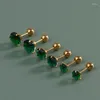 Stud Oorbellen 1 Paar Groene Tragus Oorbel Ronde Kleine Kwab Piercing Kraakbeen Sieraden Cz Barbell