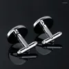 Boutons de manchette pour hommes, boutons de manchette pour chemise d'affaires de mariage professionnel, ton noir