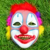 Masker barn män kvinnor full ansikte fjäder rolig skrämmande clown mask maskerad cosplay kostym tillbehör rekvisita röda masker jul