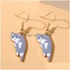 Charm Cartoon Small Cat Kitty Metal Earring For Women mode Lovely Kitten Animal Söta enkla örhängen Party Födelsedagsmycken Drop D Dhzvo