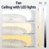 Lâmpada inteligente de ventilador de teto LED 72W Luz de controle remoto silenciosa 110-265V Iluminação interna regulável para decoração de casa e quarto