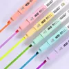 6PcsBox Löschbare Doppelkopf-Textmarker Kunstmarker Textmarker Fluoreszierender Schulbedarf Bürokreidemarker 240320