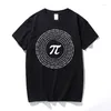 Costumes pour hommes A1233RAEEK Nouveauté Pi Math T-shirts Coton Lâche Manches Courtes T-shirts Geek Style T-shirt Nerd Casual Homme T-shirts Hauts