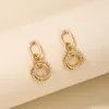 Baumeln Ohrringe Mode Ins Stil Französisch Einfache Metall Süße Kühle Kreis Ring Damen Design Sinn Schmuck Großhandel