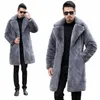 Gorący nowy zimowy termiczny Fi imitati Fur Płot męski Futro Futra LG Mink Furt termiczny Larte Rozmiar kurtka 10yt#