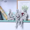 Dekorativa figurer som läser kvinna hartstaty skrivbordsdekoration prydnad hem vardagsrum sovrum kontor skrivbord dekor konst skulptur