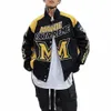 American Retro Letter Splicing Jacket Primavera Outono Solto Casual Racing Suit Baseball Suit Unisex Graffiti Trendy Couple Jacket E70E #