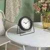 Relógios de mesa de mesa Homepage decoração retro rural preto circular metal desktop clock24327