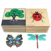 Jouets d'intelligence Montessori Science jouets Culture Instructions animaux plantes insectes bois mosaïque maternelle pour enfants cadeau 24327