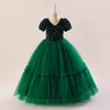 Beauty Green Pink White Wine Jewel Girl's Pageant Dresses Flower Girl Dresses Girl's Birthday/Party Dresses Girls Everyday Skirts Kids' Wear SZ 2-10 D327214