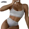 Women's Swimwear Korean Women Spiral Pit Strip U Shaped High Waist Bikini Swimsuit See Through Micro Desinger Bathing Suit