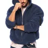 Heren Teddybeer Fleece Jas Winter Herfst Warm LG Mouw Jas Bont Pluizige Capuchon Uitloper Jumper Hoodies Windjack y6Um #