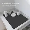 Tafelmatten Droogmat Afvoer Keuken Rubberen Schotel Pad Superabsorberend Afdruiprek Servies Flessenkleed Servies Placemat