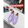 Loro Piano LP Lorospianasl Chaussures 23 Spring Reultine Leather Lefu Soft Sole Style British One Step Lazy Casual Single Shoe Shoe