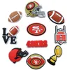 10style pvc football clog charms hole garden shoe charms decoration accessories fashion designer cr oc charms gift