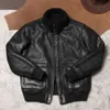 free ship.American Vintage Bomber A2 genuine leather jacket.100% natural fur coat.Rider Winter Warm leather cloth.Euro size s6Ng#