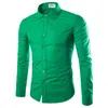 14 couleurs couleur unie hommes Fiable couleur bonbon chemise hommes décontracté Lg chemise à manches pour hommes D68q #