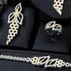 Colar brincos conjunto godki 3 camada princesa brinco jóias para casamento feminino luxo completo zircão cúbico dubai nupcial 2024