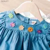 Vestidos de niña Vestido floral bordado Cutie para bebé/niño pequeño Suave y cómodo Perfecto para salidas y uso diario Estilo básico yq240327