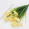 Decorative Flowers 2PCS Simulation Orchid 7 Fork Hanging Pot Decoration Flower Arrangement Shooting Props Tall Sunflowers