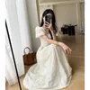 Party Dresses Neck Dress Women's 2024 Summer French Break Slim and Gentle Style Bubble Sleeve Long