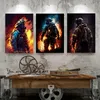 Cool Abstract Firefighter Portrait Silhouette Art Posters Canvas Painting Wall Prints Picture Living Room Home Decor 240327