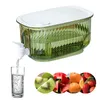 Garrafas de água 4l balde de suco de frutas com torneira transparente geladeira jarro frio grande capacidade à prova de vazamento drinkware para festa em casa