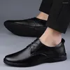 Chaussures décontractées marque en cuir véritable hommes mocassins de luxe pour hommes mocassins respirants sans lacet conduite italienne grande taille