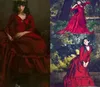 Vintage Mina Dracula robes de mariée victoriennes robes de mariée à manches longues 2022 gothique Halloween jardin rouge foncé volants froncés 3956245