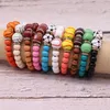 Handmade Wood Beaded Baseball Football basketball Volleyball Elastic Beads Bracelet