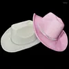Berets Glitter Cowgirl Hat Bachelorette Partyhat Western Cowboy Fedora Bridal Party