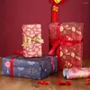 Decoratieve bloemen inpakpapier vellen set van 6 lentefestival Chinees jaar doe-het-zelf cadeau rood 70 cm x 50 cm