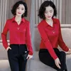 Temperament Mid Sleeved High End Professional Chiffon Shirt for Women Spring Autumn Long Age Reducing Western Top 240327