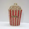 Lyxdesigner Popcorn Evening Bags Crystal Party Purse Wedding Colorful Clutch 240315