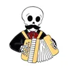 Alfileres esmaltados de concierto mexicano de Halloween, broches personalizados de arpa de violín y acordeón, insignias de solapa, joyería gótica para artistas, regalo para amigos