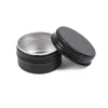 30g/1 oz de jarra de lata de alumínio preto para creme unhas vela de vela cosmética garrafas recarregáveis latas de chá latas de vela de metal jarros