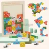 Inteligence Toys 3D drewniana łamigłówka Kolor Kształt Kształtne Gry mózgowe dla dzieci drewniane puzzle zabawki tangrams dzieci 24327