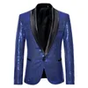 Brillant Or Paillettes Glitter Agrémenté Blazer Veste Hommes Discothèque Costume De Bal Manteaux Hommes Costume Homme Vêtements De Scène Pour chanteurs t1nT #