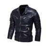 Veste en cuir hommes hiver polaire moto veste en cuir PU hommes col montant coupe-vent décontracté Ropa De Hombre manteau mince s7ny #