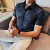 Fi Męskie Hawajskie Koszula Mężczyzna zwykłe kolorowe nadrukowane koszule Aloha Aloha krótkie rękawie Camisa Hawaiana Hombre Plus Size 5xl B1f6#