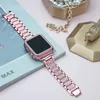 Strapcase de metal para relógio 8 7 45mm 41mm feminino pulseira de diamante cinto para iwatch 6 5 4 3 44mm 42mm 40mm 38mm band240312