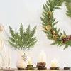 Decorative Flowers 40PCS Artificial Green Cypress Tree Leaf Pine Needle Leaves Branch Christmas Wedding Home Office El Decoration B