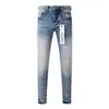 2023 Bär koreansk utgåva Youth Fashion Blue Trendy Slim Fit Jeans Mens Pants