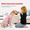 Nouveaux pamas d'hiver pour animaux de compagnie, combinaison, vêtements à domicile, pamas anti-gas