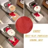 Covers Christmas Toilet Seat Cover And Rug Set ChristmasDecoration Bathroom Durable Easy Install