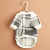 Abbigliamento per cani Felpa con cappuccio in peluche a righe grigie Abbigliamento Moda Semplice Abbigliamento per cani di piccola taglia Gatto Casual Comodo Costume Prodotti per animali all'ingrosso