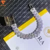 Lifeng Jewelry Gra 14mm Moissanite Catena a maglie cubane Bracciale a catena cubana personalizzato con lettere bicolore Miami Hiphop