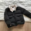 Piumino da donna 2024 Giacca invernale Streetwear Poliestere Cerniera Dritto 3 Cappotto imbottito in tinta unita Caldo Femme Parka Nero Abbigliamento donna